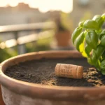 Korek od wina na balkonie sposób na uprawę ziół, który nic nie kosztuje