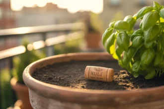 Korek od wina na balkonie sposób na uprawę ziół, który nic nie kosztuje