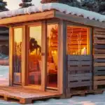Sauna ogrodowa zbudowana z drewnianych palet w polskim ogrodzie – DIY za 3000 zł