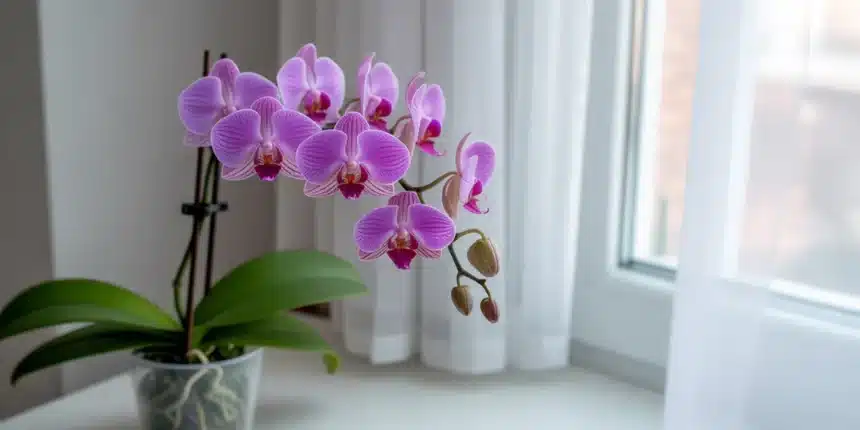 Storczyk falenopsis po przekwitnięciu na parapecie w marcu – błąd w pielęgnacji niszczy kwitnienie