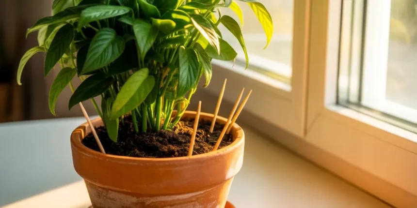 Wykałaczki w doniczkach trik ogrodnika, który napędza wzrost roślin