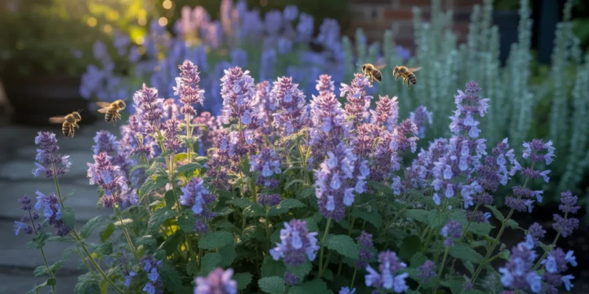 Kocimiętka Blue Planet w pełnym kwitnieniu – intensywne niebieskofioletowe kwiatostany na rabacie ogrodowej, 2026